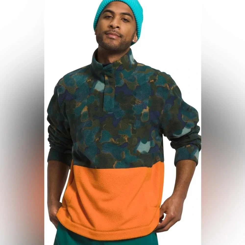 The North Face Pali Pile Fleece Jacket XL Camo Orange Colorblock Full Zip